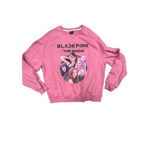 Blackpink The Show Livestream Concert Pink Graphic Sweatshirt women Large K-Pop